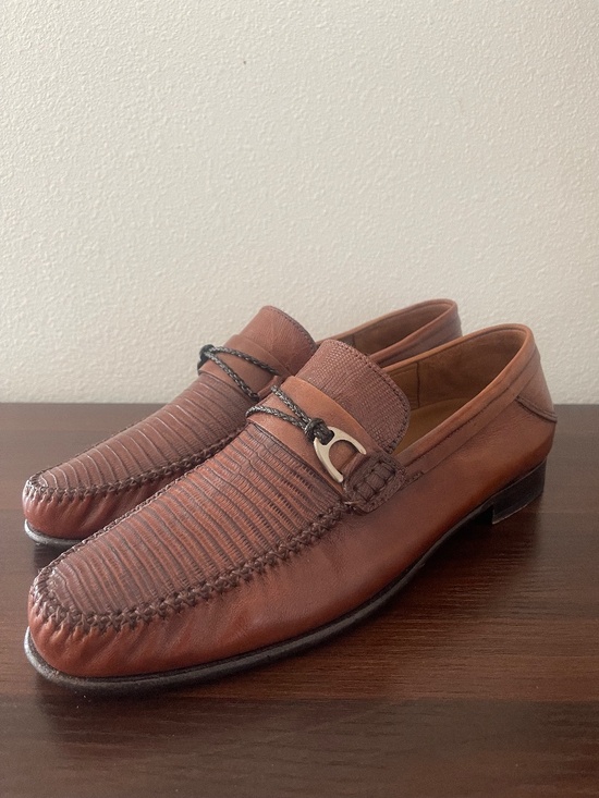 Exotic Mezlan Genuine Lizard Slip On Loafer Drivers Men\'s 10